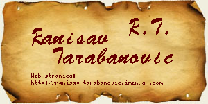 Ranisav Tarabanović vizit kartica